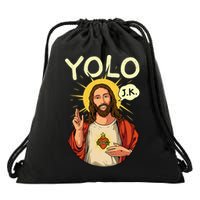 Jesus Christ YOLO JK Meme Funny Christian Easter Drawstring Bag