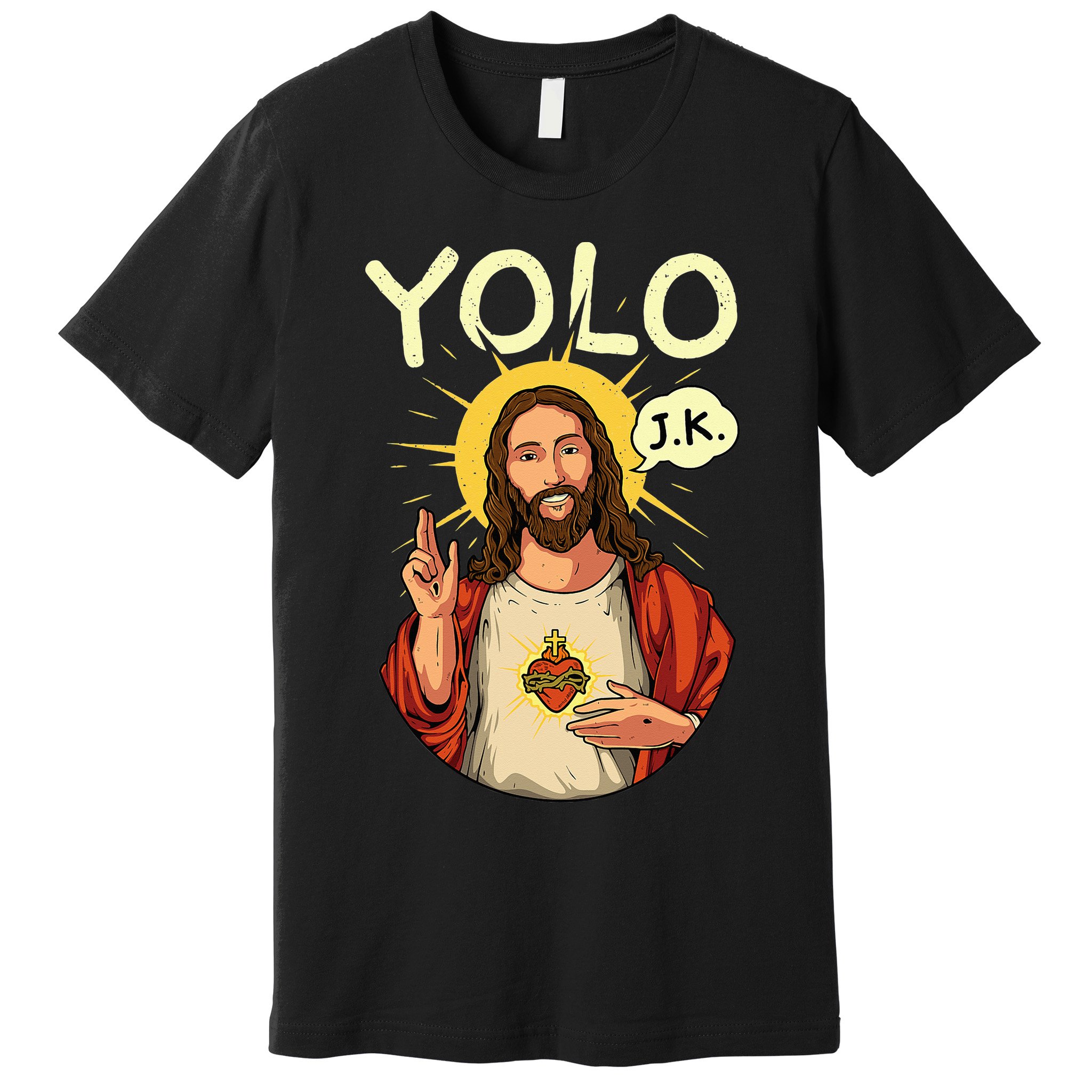 Jesus Christ YOLO JK Meme Funny Christian Easter Premium T-Shirt