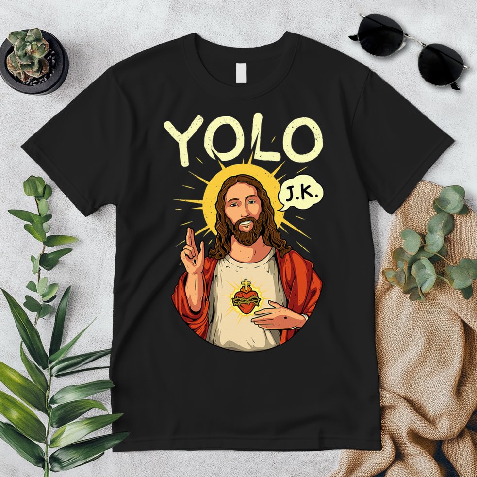 Jesus Christ YOLO JK Meme Funny Christian Easter Premium T-Shirt