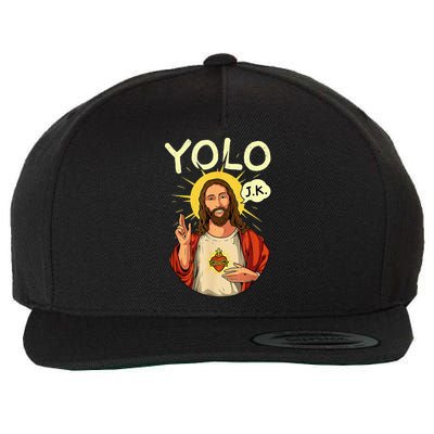 Jesus Christ YOLO JK Meme Funny Christian Easter Wool Snapback Cap