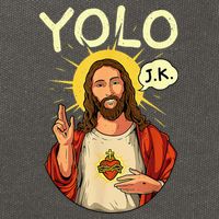 Jesus Christ YOLO JK Meme Funny Christian Easter Cotton Canvas Backpack