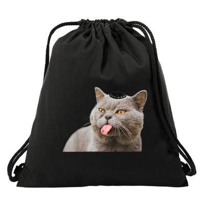Jewish Cat Yarmulke Cute Chanukah Gift Funny Hanukkah Drawstring Bag