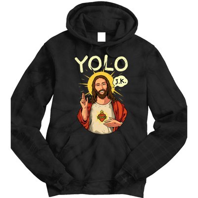 Jesus Christ YOLO JK Meme Funny Christian Easter Tie Dye Hoodie