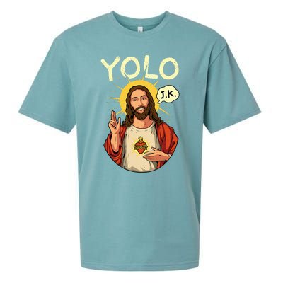 Jesus Christ YOLO JK Meme Funny Christian Easter Sueded Cloud Jersey T-Shirt