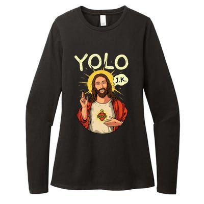 Jesus Christ YOLO JK Meme Funny Christian Easter Womens CVC Long Sleeve Shirt