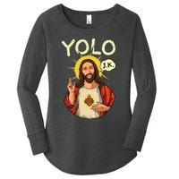 Jesus Christ YOLO JK Meme Funny Christian Easter Women's Perfect Tri Tunic Long Sleeve Shirt