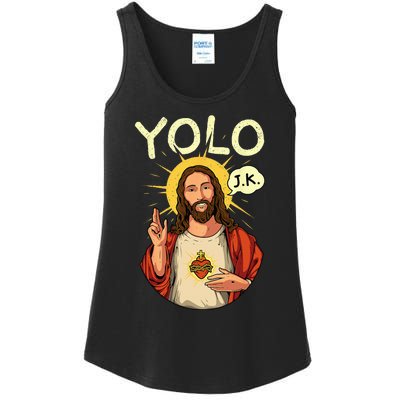 Jesus Christ YOLO JK Meme Funny Christian Easter Ladies Essential Tank