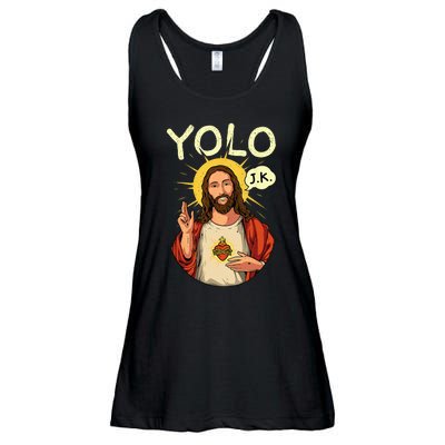 Jesus Christ YOLO JK Meme Funny Christian Easter Ladies Essential Flowy Tank