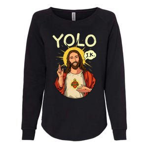 Jesus Christ YOLO JK Meme Funny Christian Easter Womens California Wash Sweatshirt