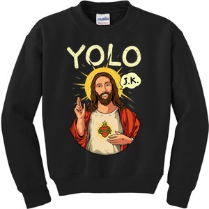 Jesus Christ YOLO JK Meme Funny Christian Easter Kids Sweatshirt