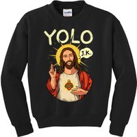 Jesus Christ YOLO JK Meme Funny Christian Easter Kids Sweatshirt