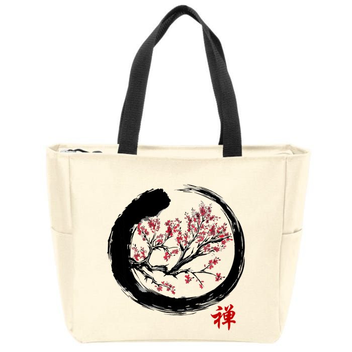 Japanese Calligraphy Zen Buddhist Enso Circle Meditation Zip Tote Bag