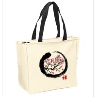 Japanese Calligraphy Zen Buddhist Enso Circle Meditation Zip Tote Bag