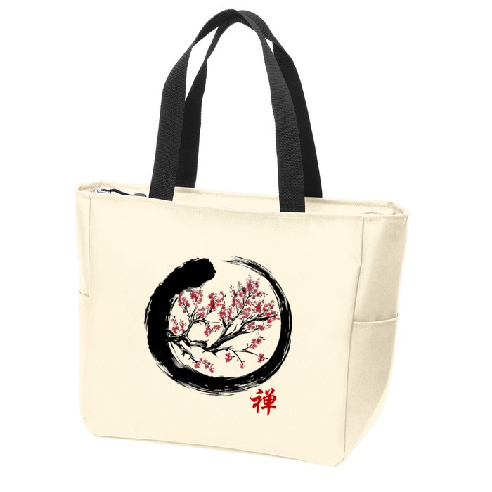 Japanese Calligraphy Zen Buddhist Enso Circle Meditation Zip Tote Bag
