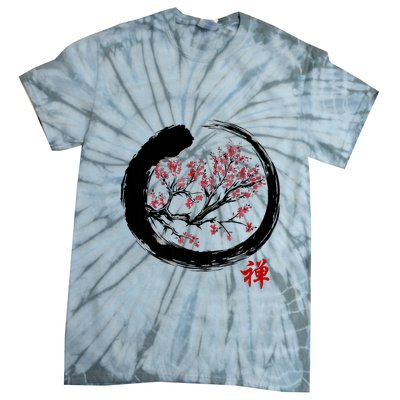 Japanese Calligraphy Zen Buddhist Enso Circle Meditation Tie-Dye T-Shirt