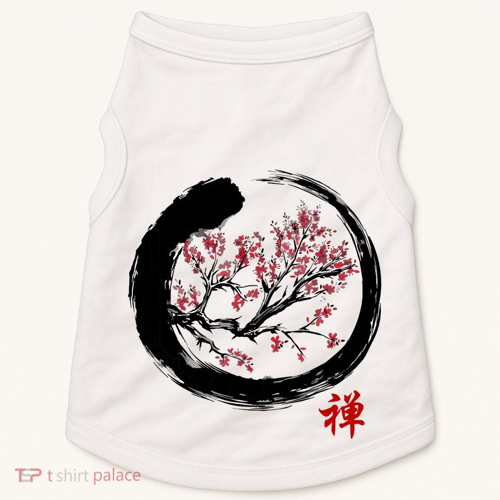 Japanese Calligraphy Zen Buddhist Enso Circle Meditation Doggie Tank
