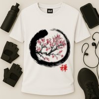 Japanese Calligraphy Zen Buddhist Enso Circle Meditation Cooling Performance Crew T-Shirt