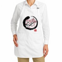 Japanese Calligraphy Zen Buddhist Enso Circle Meditation Apron