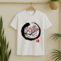 Japanese Calligraphy Zen Buddhist Enso Circle Meditation T-Shirt