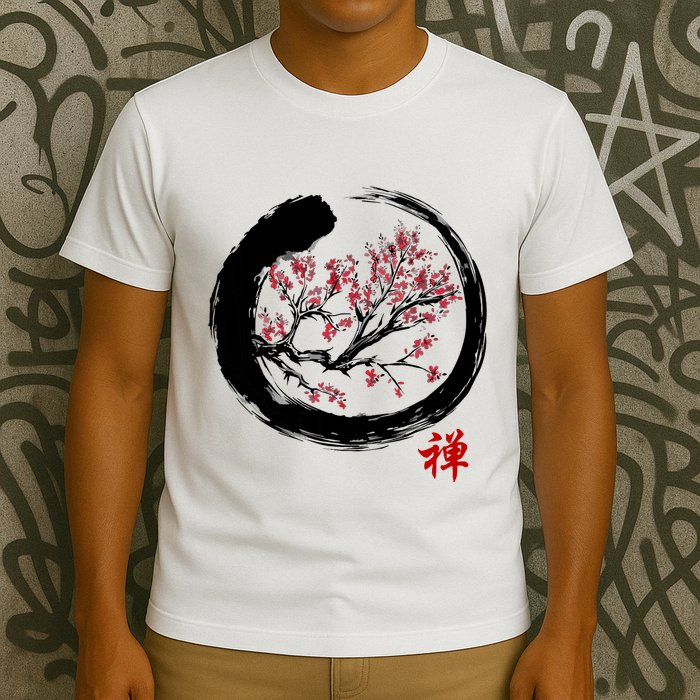 Japanese Calligraphy Zen Buddhist Enso Circle Meditation T-Shirt