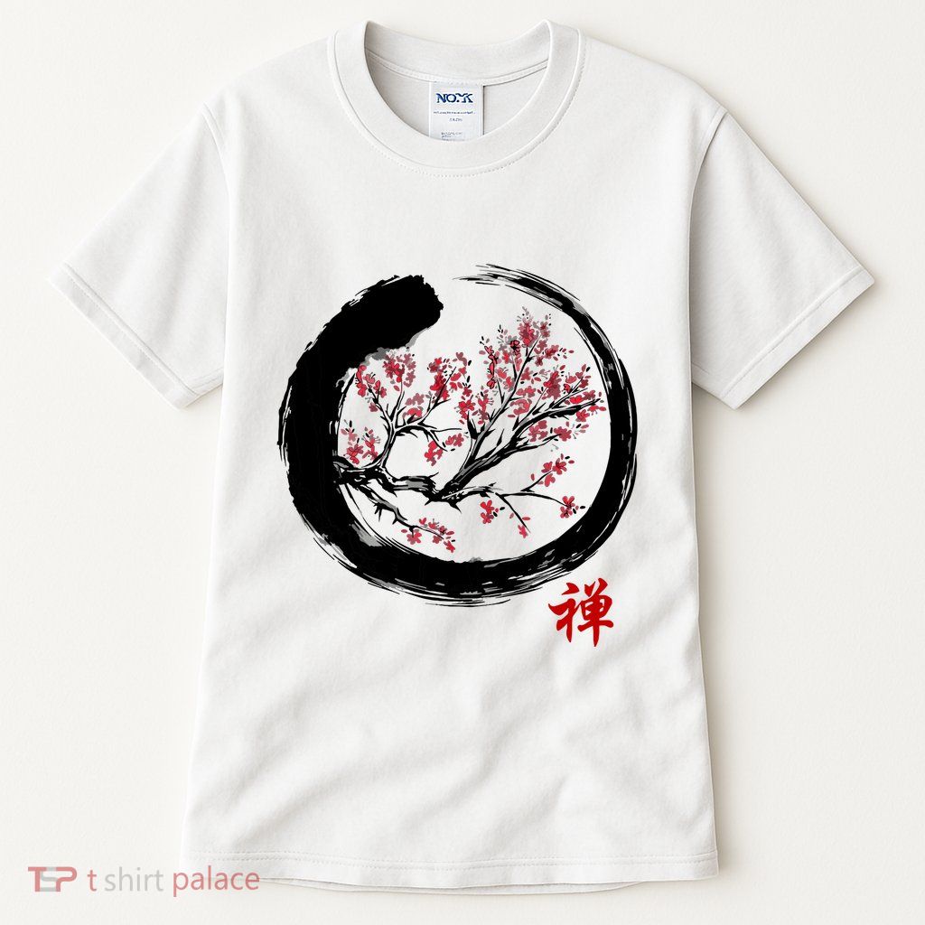 Japanese Calligraphy Zen Buddhist Enso Circle Meditation Tall T-Shirt
