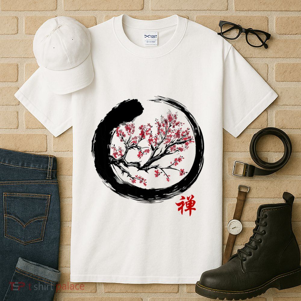 Japanese Calligraphy Zen Buddhist Enso Circle Meditation Tall T-Shirt
