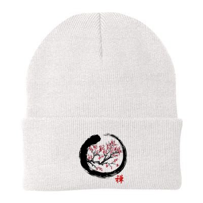 Japanese Calligraphy Zen Buddhist Enso Circle Meditation Beanie