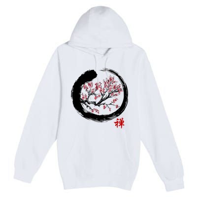 Japanese Calligraphy Zen Buddhist Enso Circle Meditation Premium Pullover Hoodie