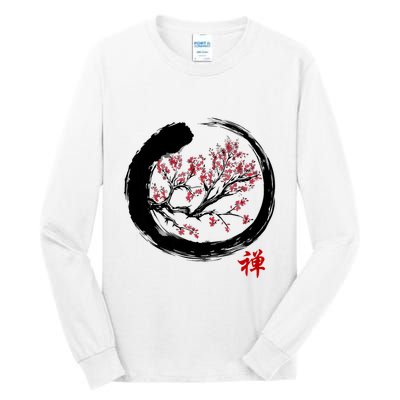 Japanese Calligraphy Zen Buddhist Enso Circle Meditation Tall Long Sleeve T-Shirt