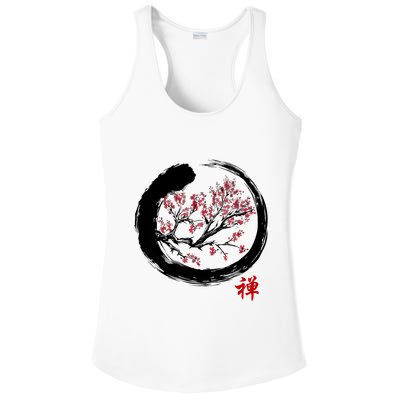 Japanese Calligraphy Zen Buddhist Enso Circle Meditation Ladies PosiCharge Competitor Racerback Tank