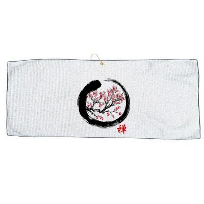 Japanese Calligraphy Zen Buddhist Enso Circle Meditation Large Microfiber Waffle Golf Towel