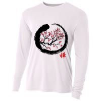 Japanese Calligraphy Zen Buddhist Enso Circle Meditation Cooling Performance Long Sleeve Crew