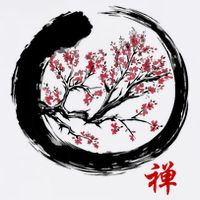 Japanese Calligraphy Zen Buddhist Enso Circle Meditation Cooling Performance Long Sleeve Crew