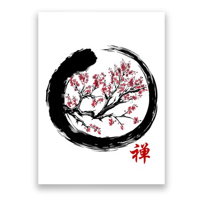 Japanese Calligraphy Zen Buddhist Enso Circle Meditation Poster