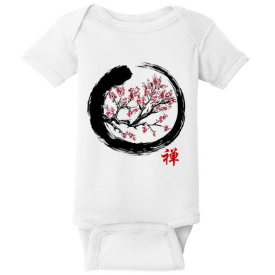 Japanese Calligraphy Zen Buddhist Enso Circle Meditation Baby Bodysuit