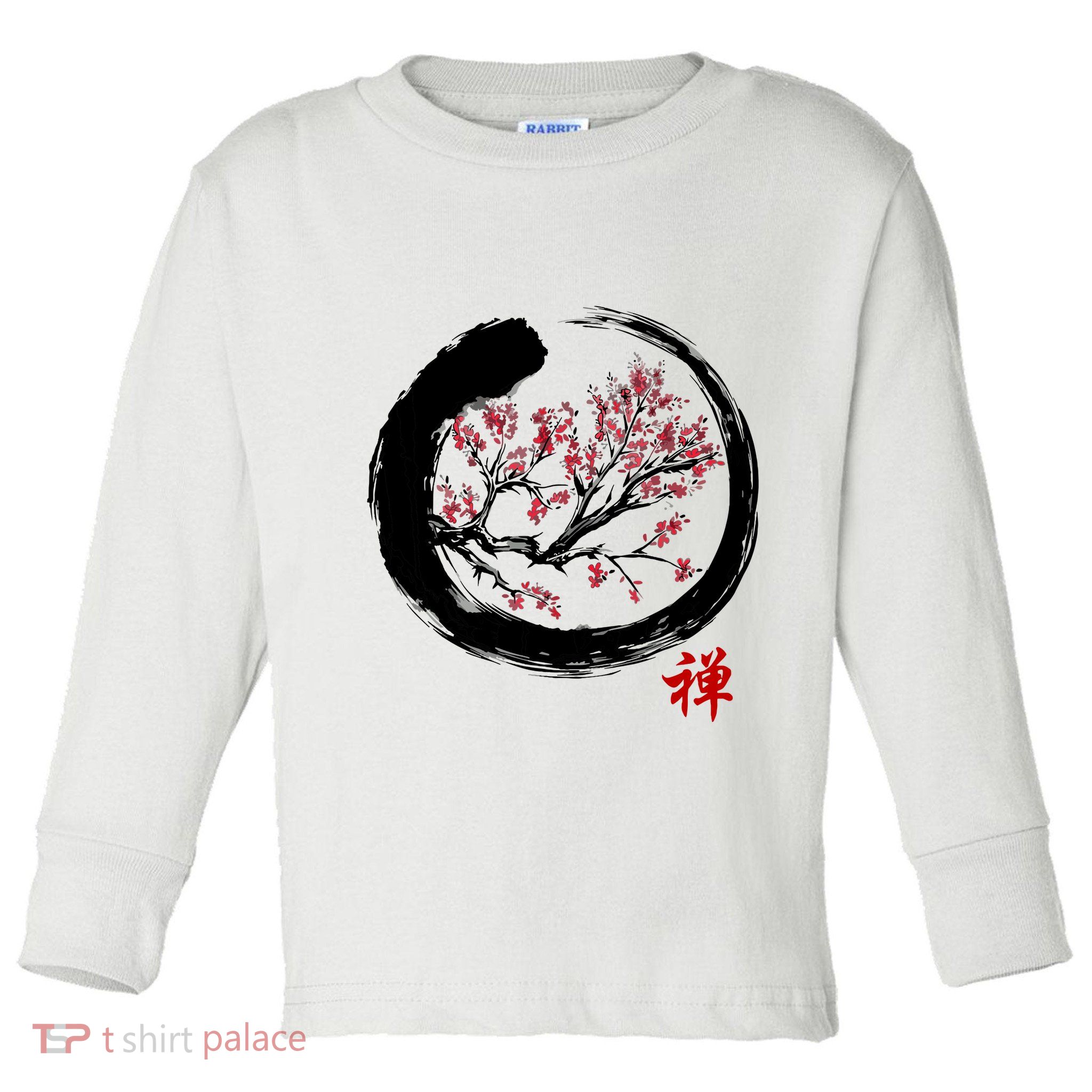 Japanese Calligraphy Zen Buddhist Enso Circle Meditation Toddler Long Sleeve Shirt