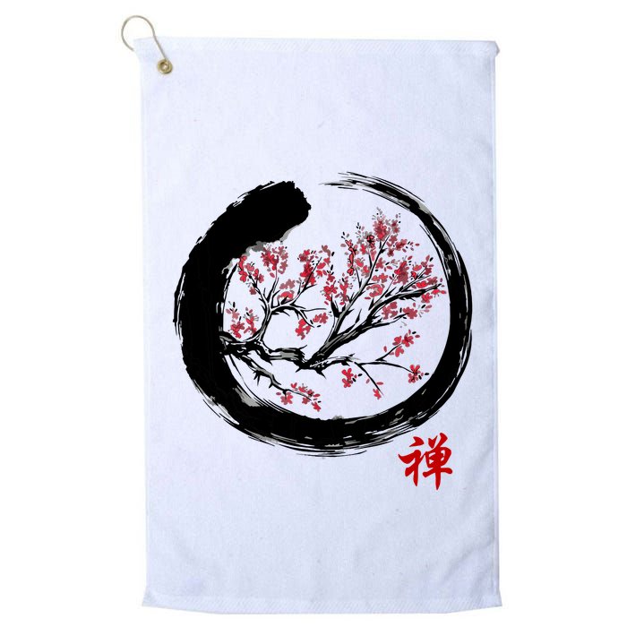 Japanese Calligraphy Zen Buddhist Enso Circle Meditation Golf Towel