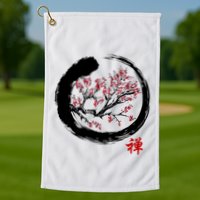 Japanese Calligraphy Zen Buddhist Enso Circle Meditation Golf Towel