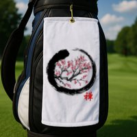 Japanese Calligraphy Zen Buddhist Enso Circle Meditation Golf Towel