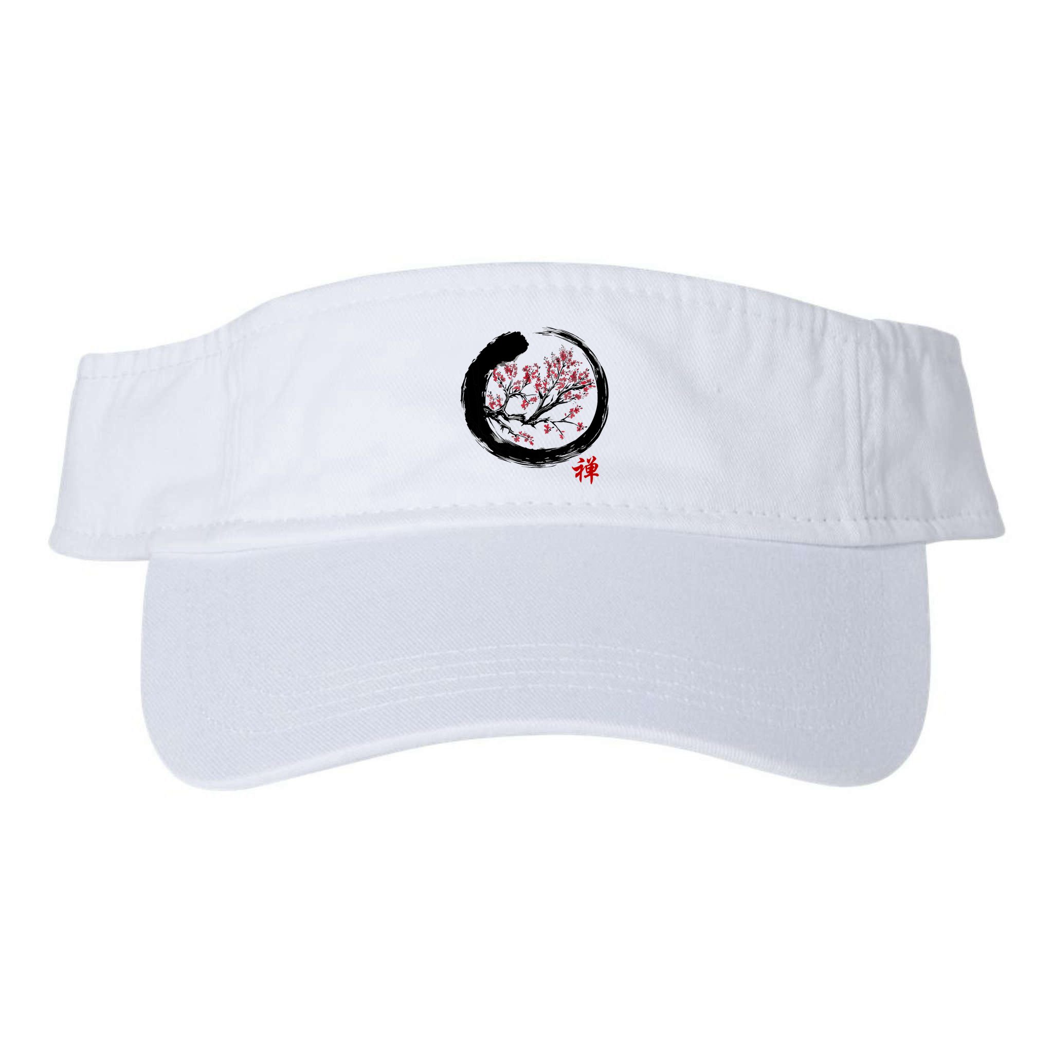 Japanese Calligraphy Zen Buddhist Enso Circle Meditation Visor