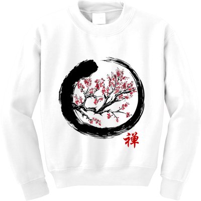 Japanese Calligraphy Zen Buddhist Enso Circle Meditation Kids Sweatshirt