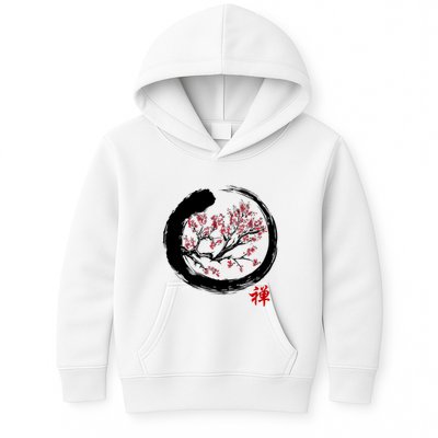 Japanese Calligraphy Zen Buddhist Enso Circle Meditation Kids Hoodie