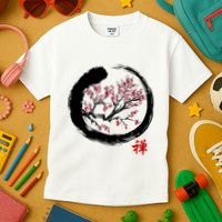 Japanese Calligraphy Zen Buddhist Enso Circle Meditation Kids T-Shirt