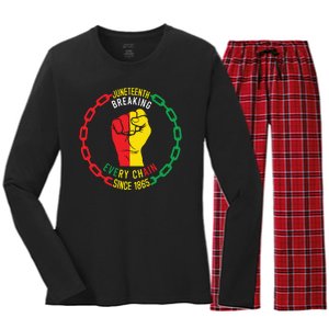 Juneteenth Day 1865 Women's Long Sleeve Flannel Pajama Set 