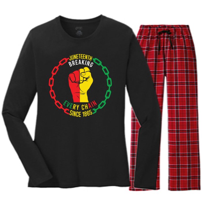 Juneteenth Day 1865 Women's Long Sleeve Flannel Pajama Set 