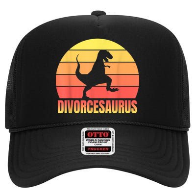 Just Divorced AF Funny Divorce Party Dinosaur Gift High Crown Mesh Back Trucker Hat