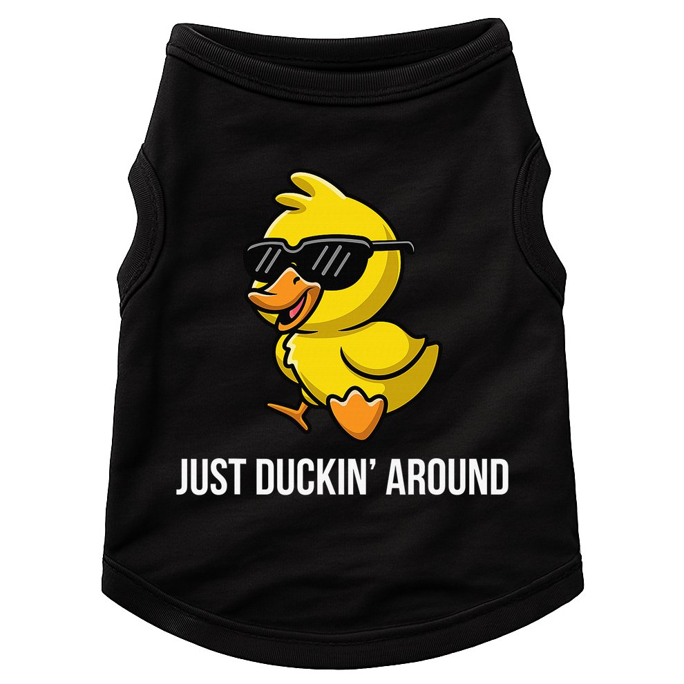 Just Duckin Around Funny Duck Gag Humor Cute Duckling Doggie Tank