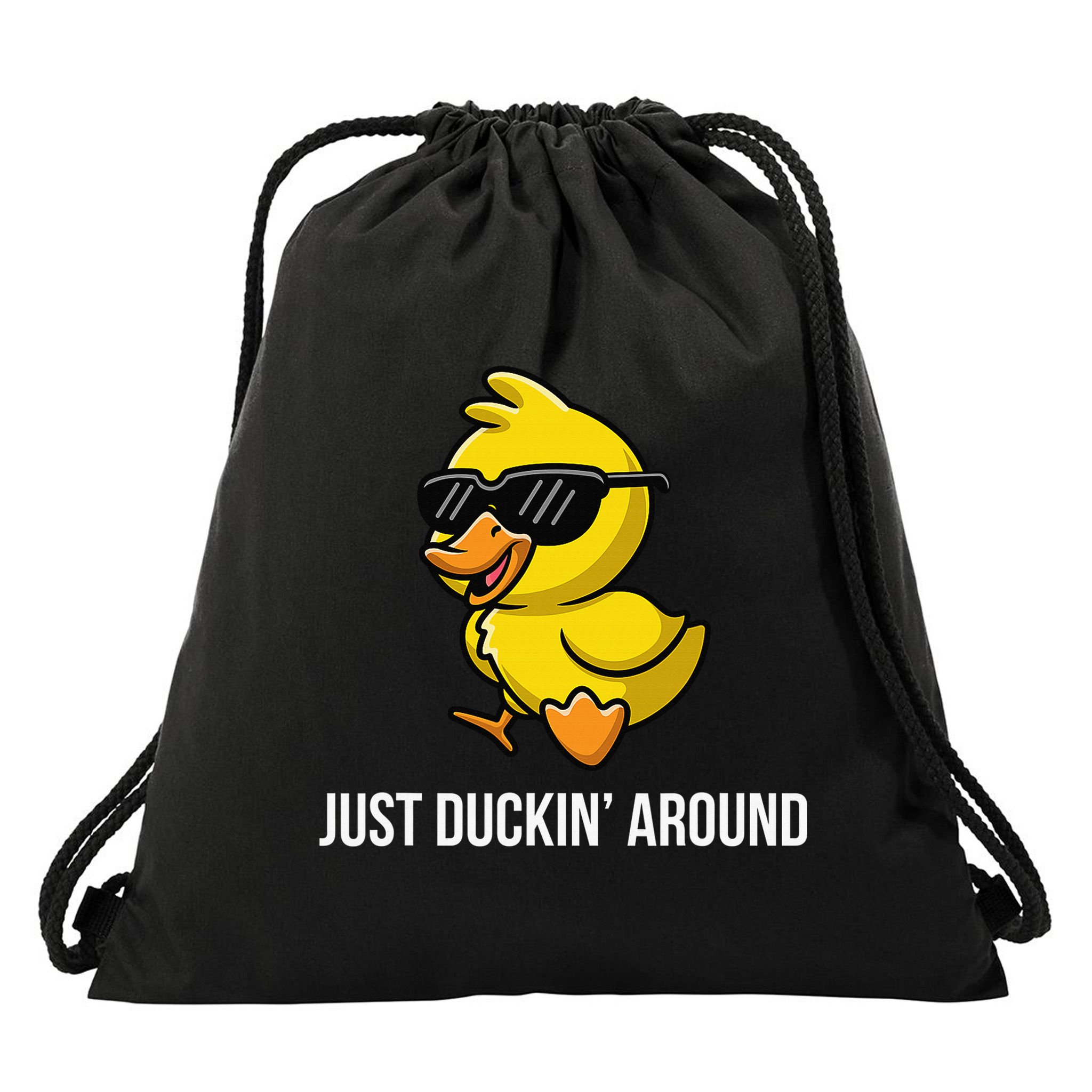Just Duckin Around Funny Duck Gag Humor Cute Duckling Drawstring Bag