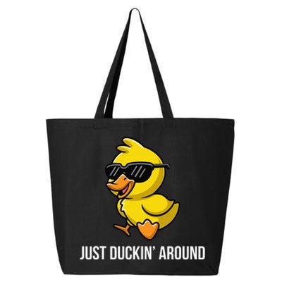 Just Duckin Around Funny Duck Gag Humor Cute Duckling 25L Jumbo Tote