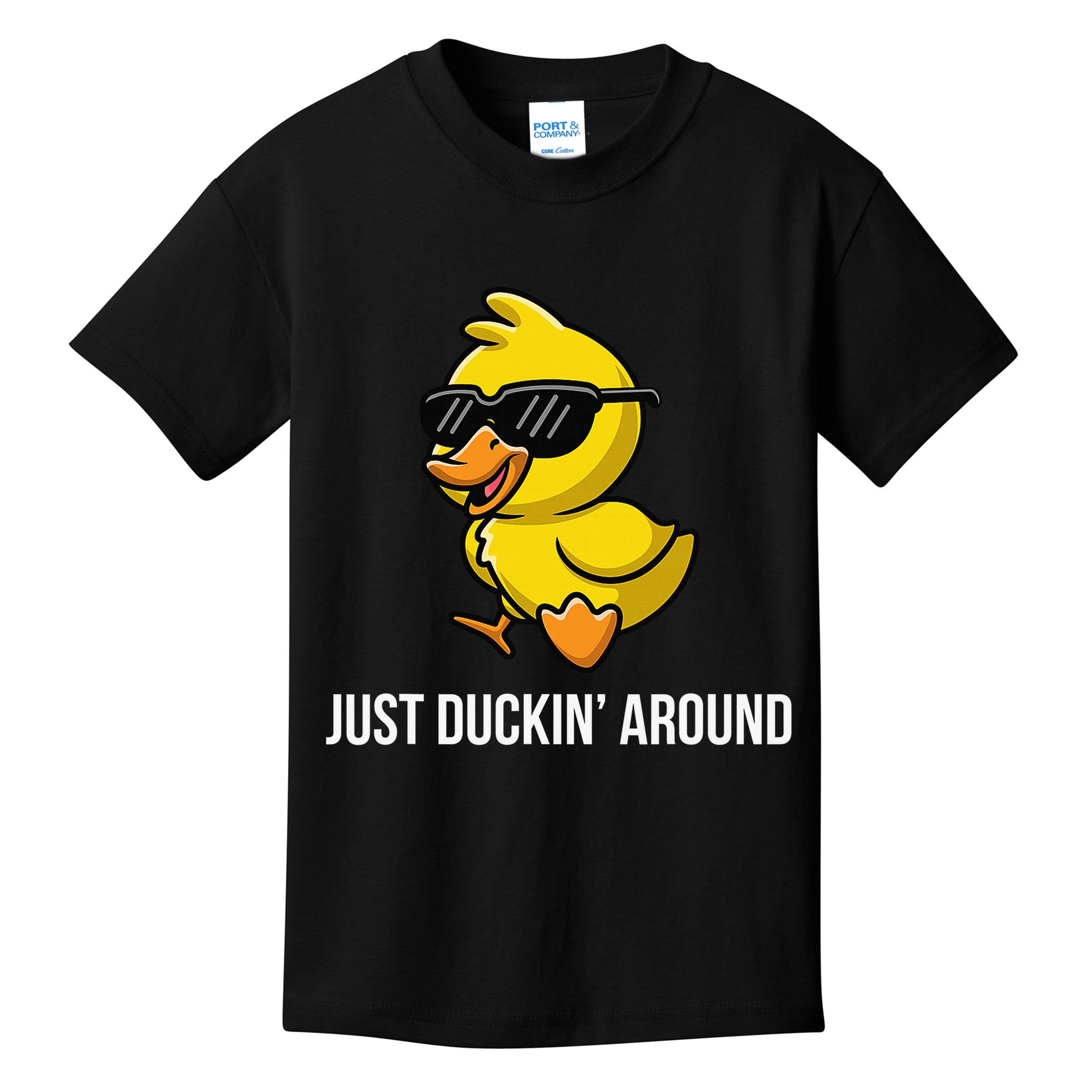 Just Duckin Around Funny Duck Gag Humor Cute Duckling Kids T-Shirt